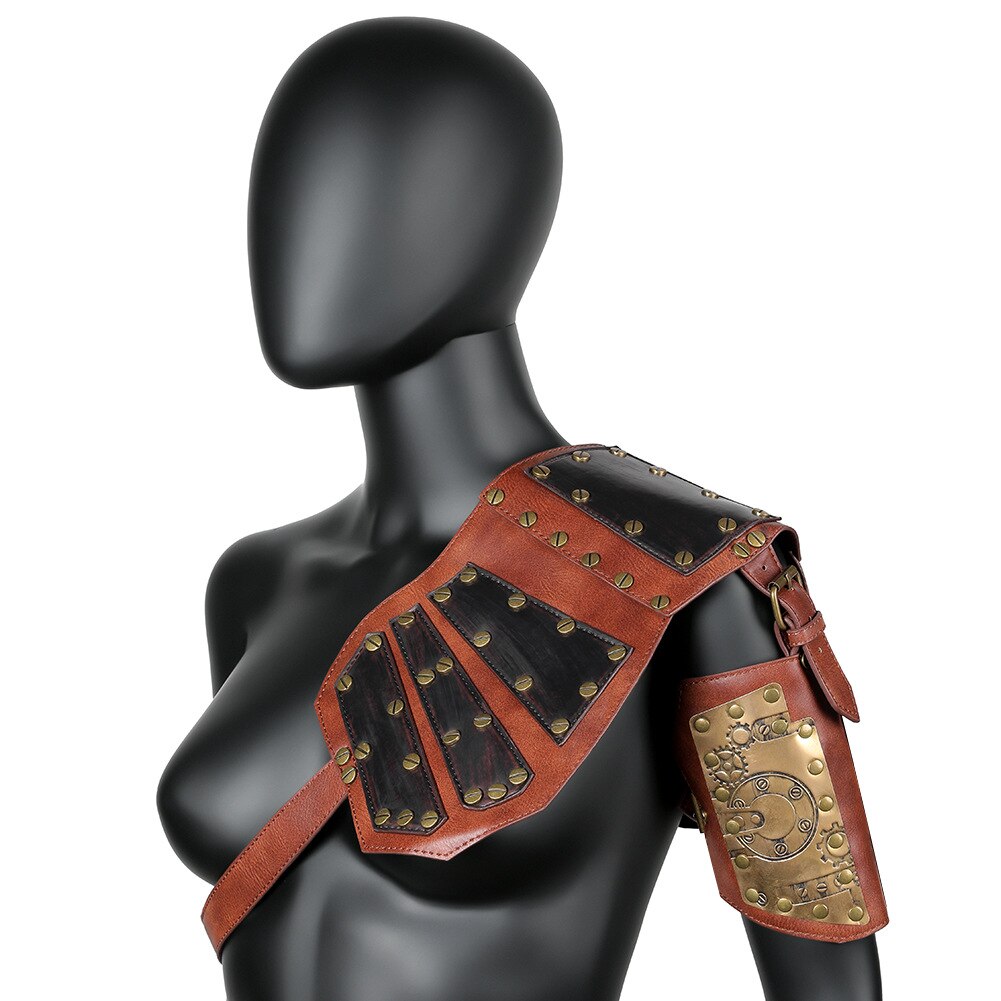 Brassard de Steampunk en cuir PU, gaine d'armure Vintage, Corset Cosplay, accessoires de Costume