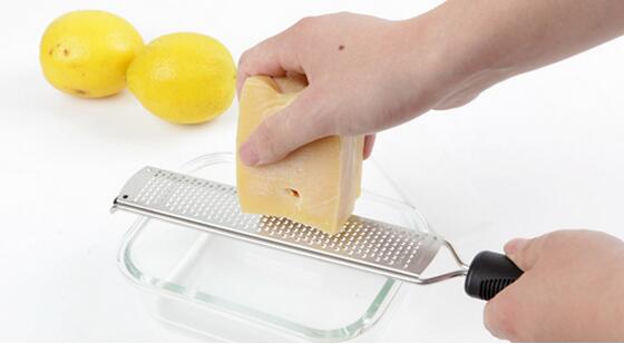Acero inoxidable limón Zester fruta pelador queso Zester microplano rallador frutas vegetales herramientas y cocina