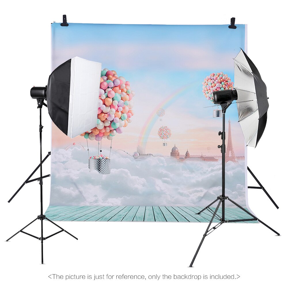 Andoer 1.5*2 m Fotografie Achtergrond Achtergrond Ballons Rainbow Blue Sky Patroon voor Kinderen Baby Fotostudio Portretfotografie