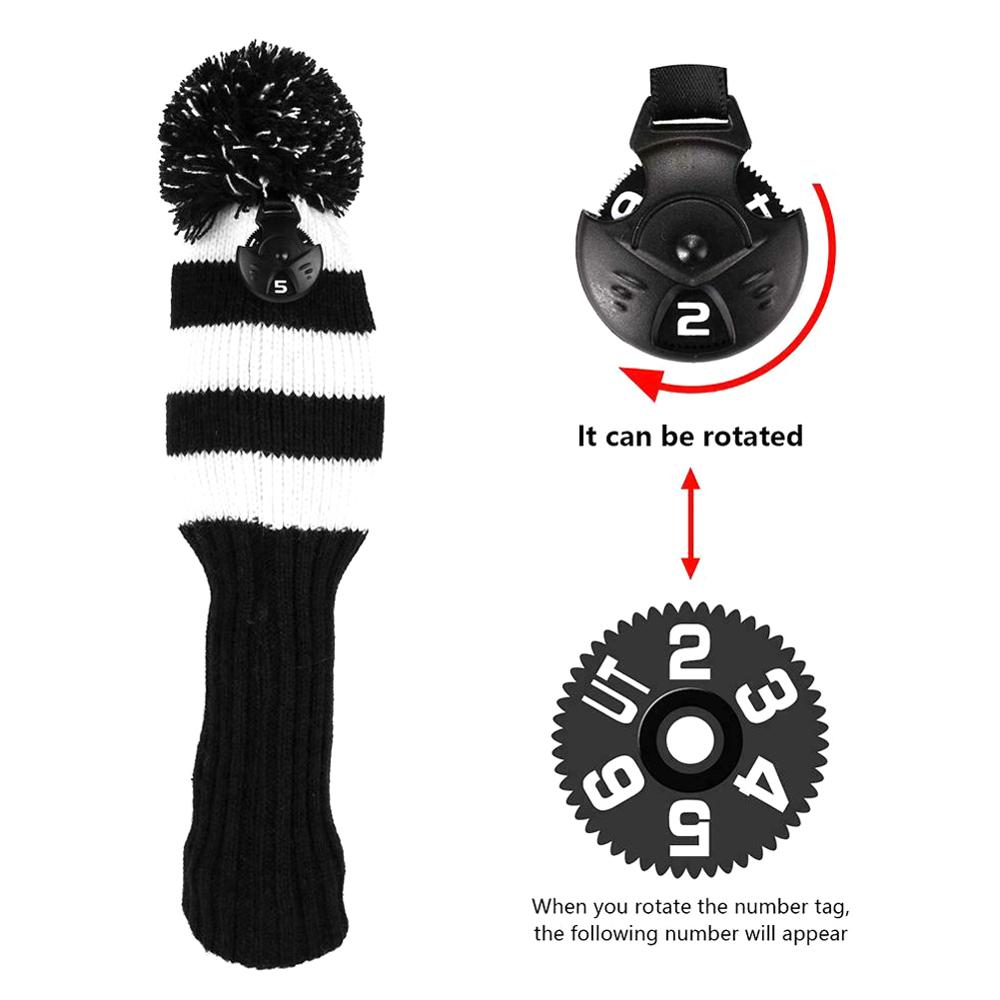 1 Pc Fairway Metaal Hout Golf Headcover Knit Pom Head Cover Set Duurzaam Slijtvast Sport Clubs Fairway Woods Golf cover