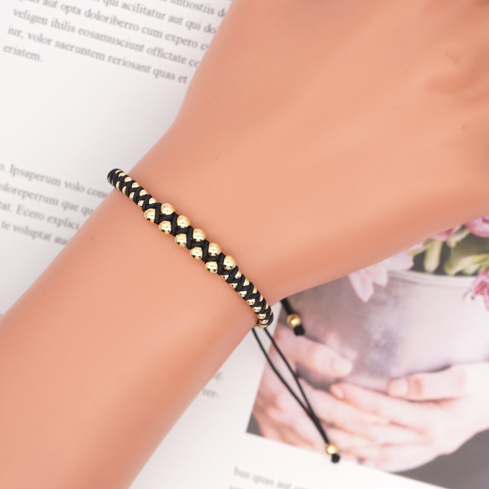 Go2 boho japanske gyldne perler armbånd reb flettet flettet vævet justerbar håndlavet ledning armbånd smykker til kvinder