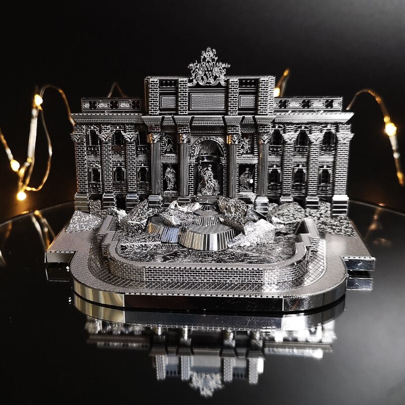 IRON STAR-rompecabezas 3D de Fontana di Trevi para niños, modelo de ensamblaje de Metal, juguetes creativos de acero inoxidable, 2 hojas,