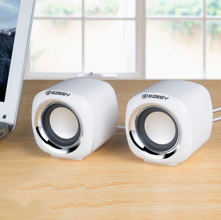 Computer Speakers Stereo Deep Bass Sound Box Speaker Voor Pc Laptop Muziekspeler Subwoofer Multimedia Luidsprekers Niet Soundbar: white