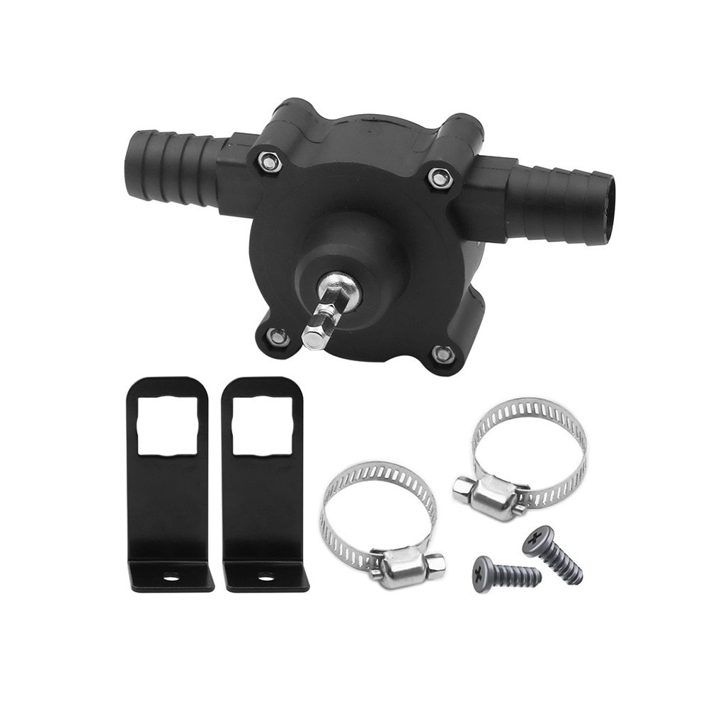 Portable Electric Drill Powered Water Pump Self-priming Transfer Oil Pumps for Fuel Liquid Transfer Hose Clamps Connectors Set