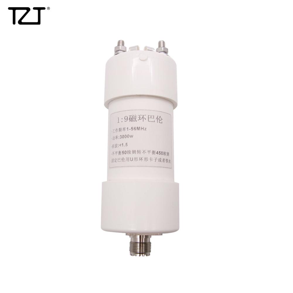 Tzt 1:9 balun 3000w 1-56 mhz kortbølge antenne impedans transformator 1:9 inngang 50 ω til utgang 450 ω