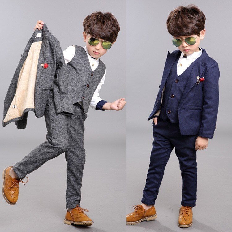 boys kids blazers boy suit for weddings prom formal spring autumn gray/blue dress wedding boy suit