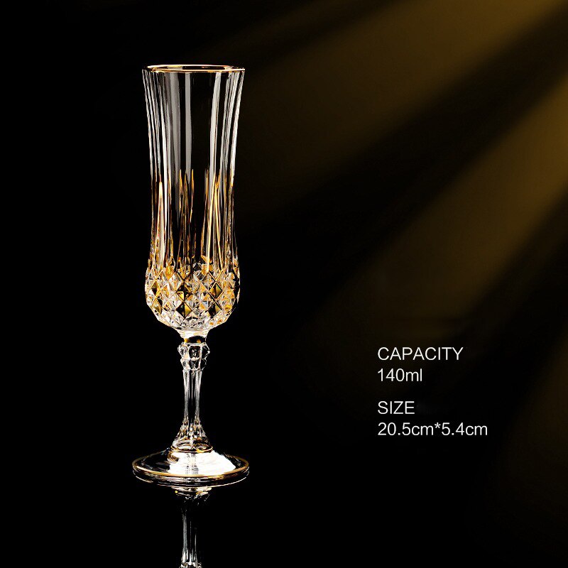 Gold Luxury Wine Glass Wine Champagne Goblet European Style Exquisite Household Bar Crystal Whiskey Glasses Hand Blown Cups: 003