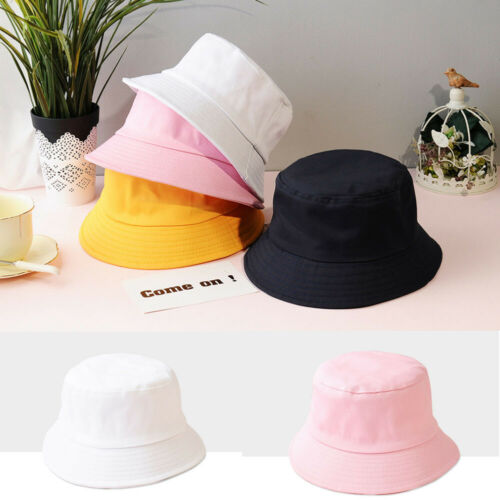 Casual Solid Cute Kids Bucket Hat Summer Fishing Fisher Beach Festival Sun Cap Lovely One Size For Kids