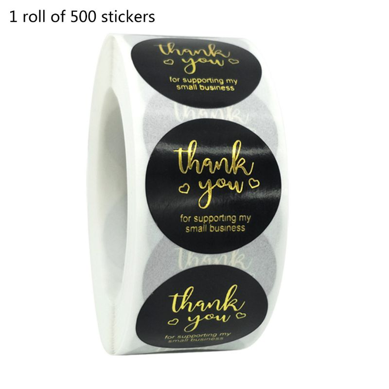 500 stuks bedankstickers van goud en zilverfolie voor een kleine winkel en bruiloft  y5le: 2