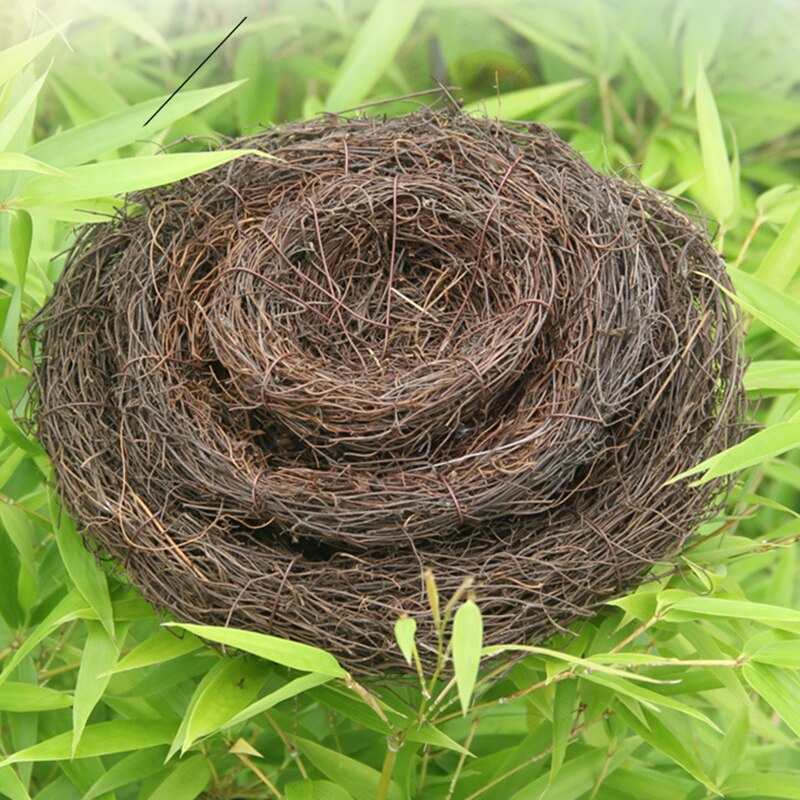 Round Rattan Bird Nest Easter Handmade DIY Craft Vine Simulation Bird Nest Egg Decor Props Home Garden Window Display