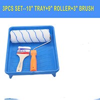 3 pçs rolos de pintura bandeja 10 Polegada pincéis de pintura conjunto de rolos de espuma de tinta artesanal lã de água uso doméstico parede decorativa diy ferramentas: 3pcs set