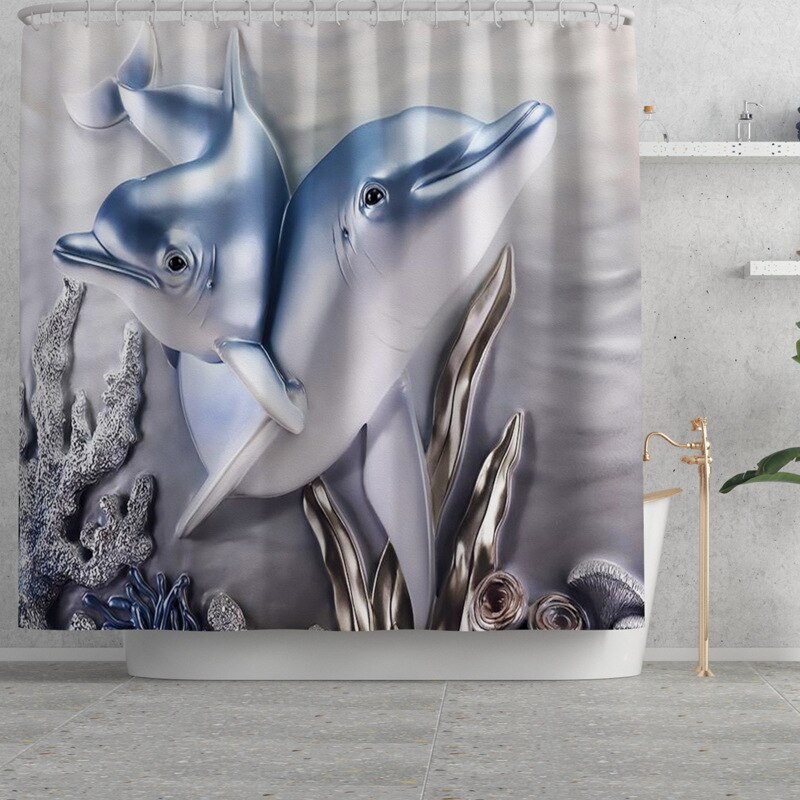 Cartoon Dier Gedrukt Tapijt Mat Voor Badkamer Badmat En Douchegordijn Set Toilet Seat Cover Mat Badmat Met gordijn Set: Shower Curtain-687