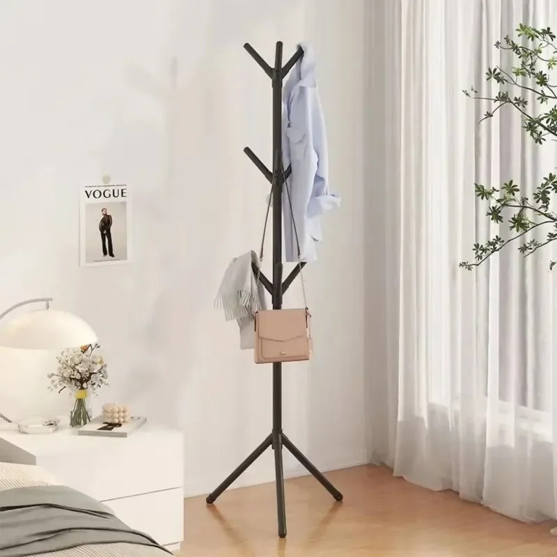 Porte-manteau du sol au plafond pour chambre à coucher, porte-vêtements suspendu Simple, salle de location pour la maison, support de séchage: Black