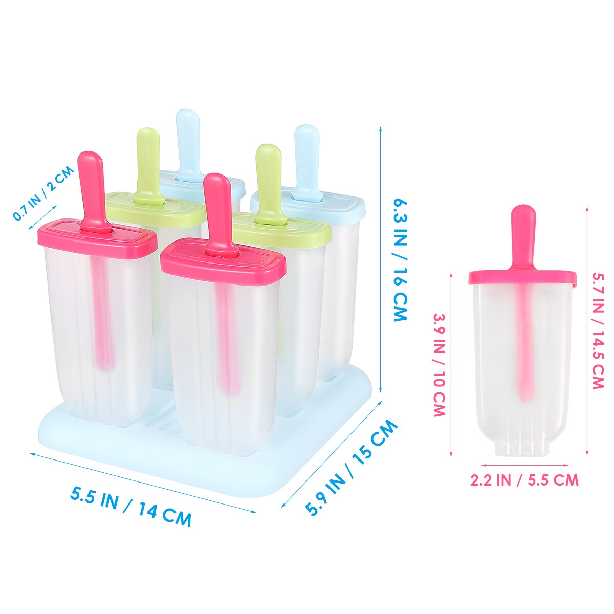 1 Pc Ice Popsicle Mold 6 Holte Snoep Kleuren Ijs Ijslolly Makers Plastic Popsicle Mould Ice Lolly Mallen Voor Keuken ijs Shop