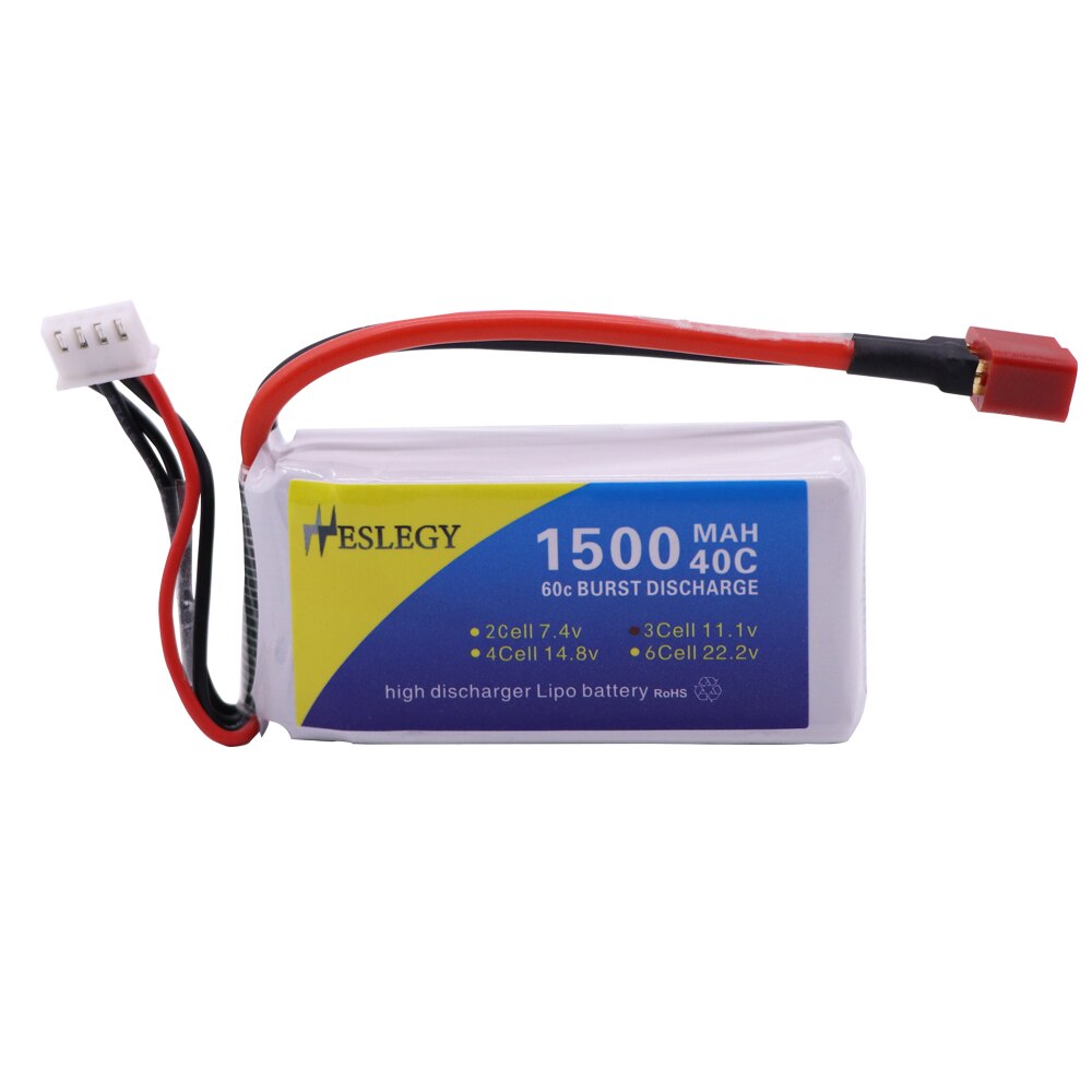 Batterie LiPo 11.1 V 1500mAh 3S T/XT60/JST, prise pour WLtoys V950 Rc, accessoire voiture hélicoptère avion 11.1 V: T