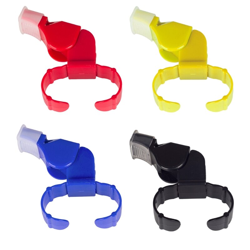 1pc kunststoff-schiedsrichterpfeifen mit fingergriff für verschiedene sportarten wie fußball, basketball, baseball, hockey, survival und outdoor (schwarz)