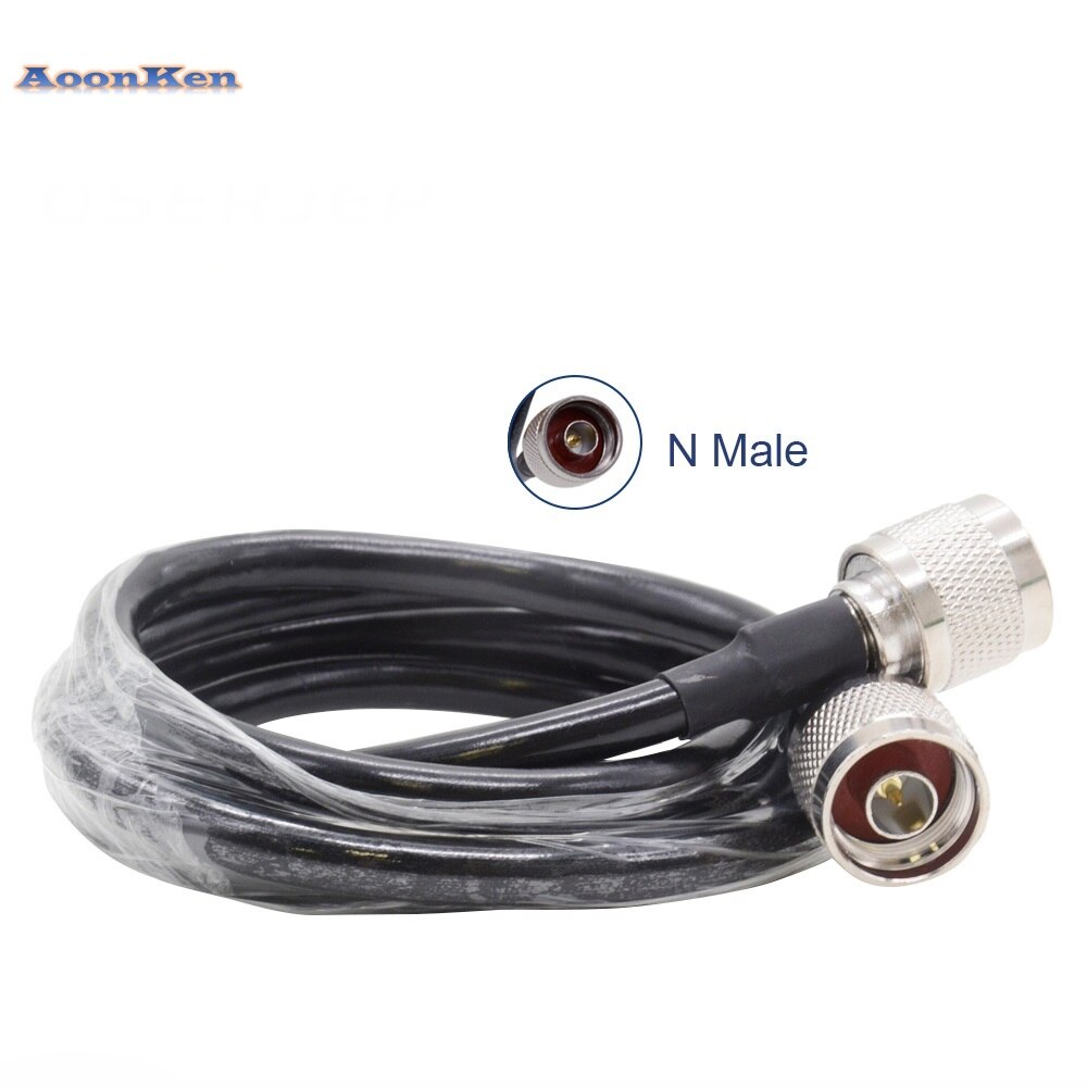 50 Ohm RG6 Coaxial Cable Black 1 Meter Cable N Male to N Male Connecto Low Loss for Connecting Mobile Signal Repeater to Splitte