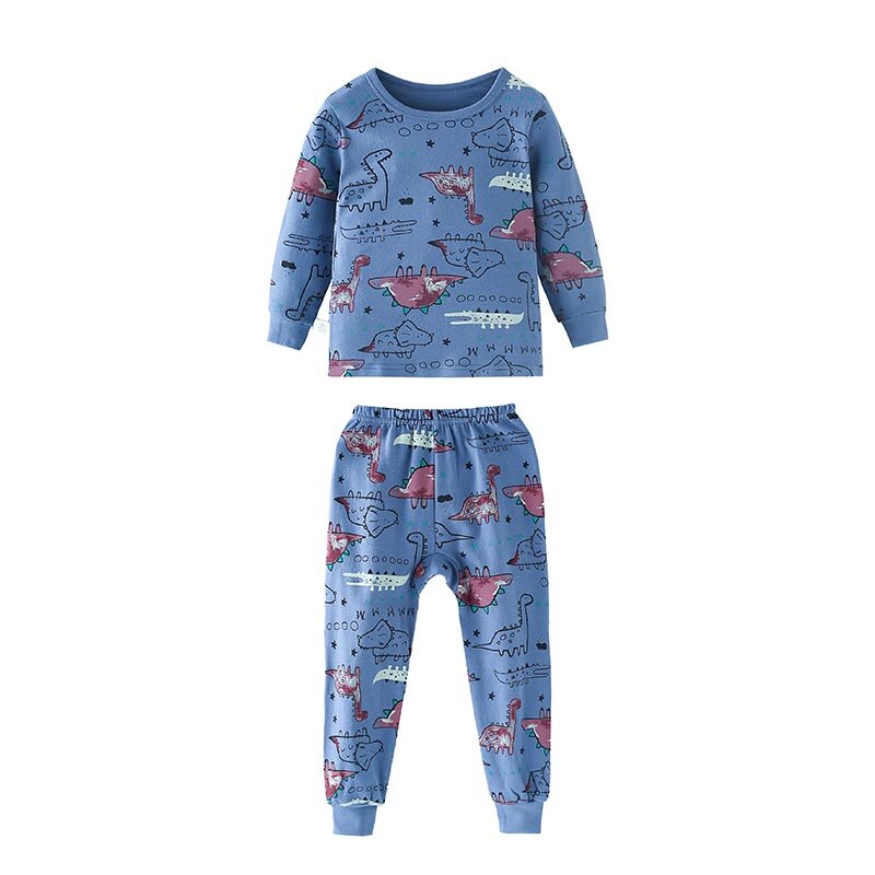 Pijamas para niños ropa de dormir para niños 2 piezas de manga larga de dibujos animados para niños ropa de dormir para bebés pijamas de algodón de primavera para niños: A2 / 100