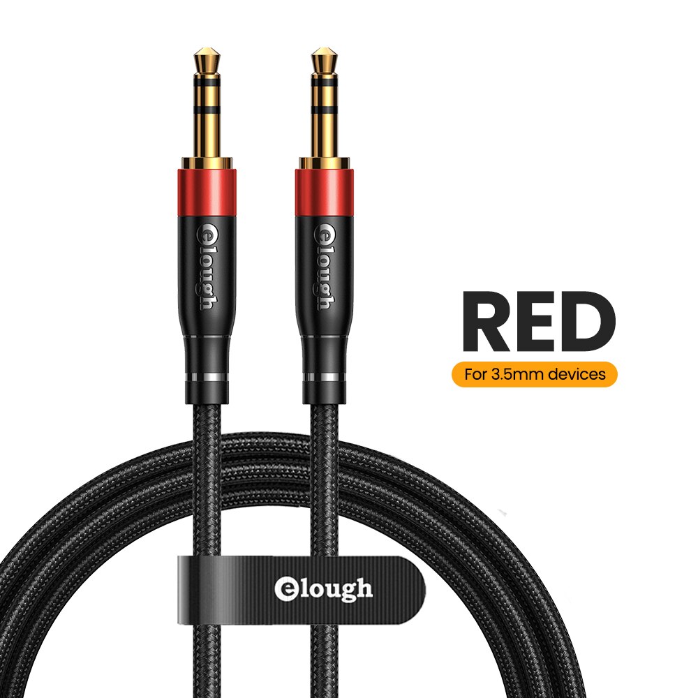 Cavo Audio AUX cavo Audio Jack 3 cavo da 3.5mm maschio a maschio per cuffie per auto Xiaomi Redmi AUX cavo Audio altoparlante: Red-Black / 1m