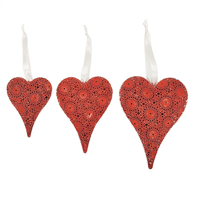Metal Hollow Pattern Love Heart Wall Hanging Metal Crafts Wedding Props Valentine's Day Party Decoration Home Decor Ornaments