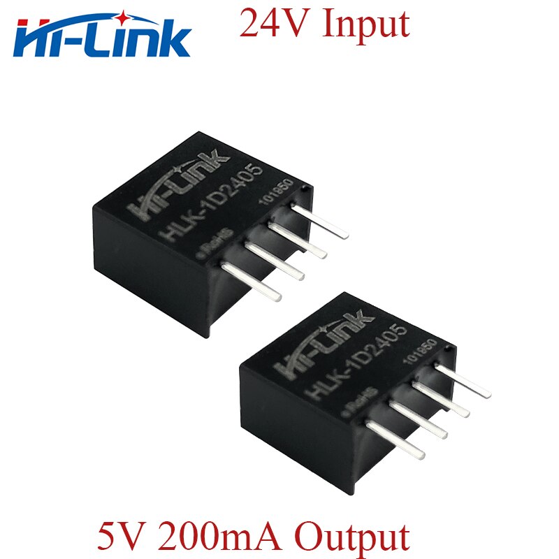 Gratis 10 Stks/partij 24V Naar 5V 200mA 1W Output HLK-1D2405 Mini Dc Naar Dc Step Down module