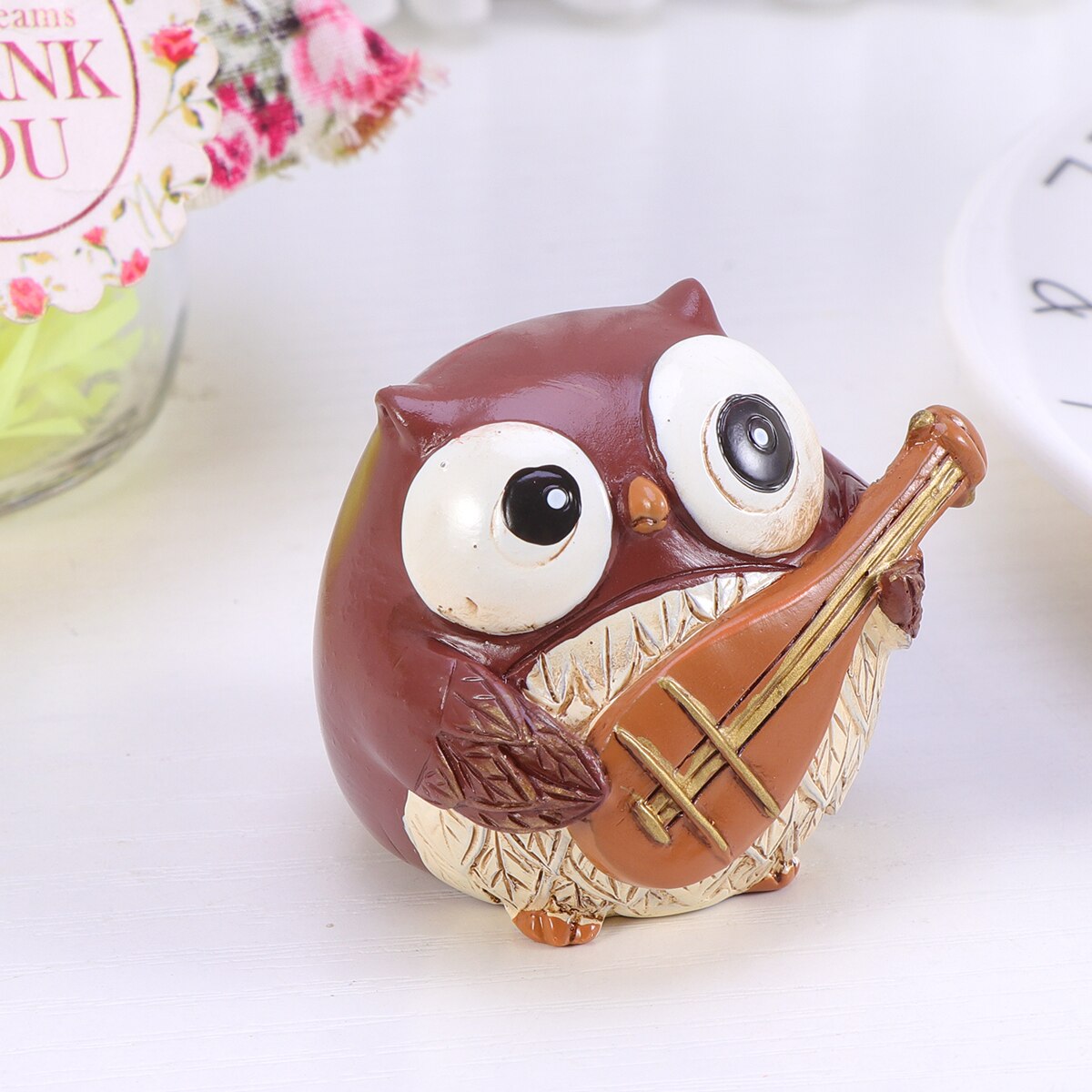 1Pc Hars Ambachten Uil Vorm Creatieve Decoratieve Unieke Cartoon Hars Ambachten Ornamenten Desktop Versiering Voor Thuis Bar Kantoor