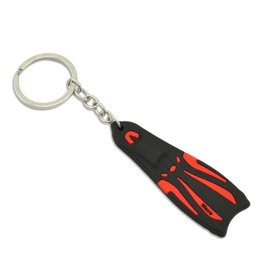 Llavero con aletas de buceo, soporte de acero de silicona para barco, Kayak, surf, navegación, accesorios de buceo: red