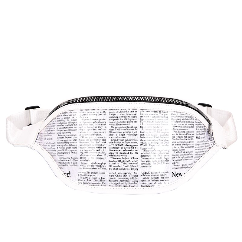 Dames letter print pvc heuptas heuptas reis heuptas portemonnee borsttas: A