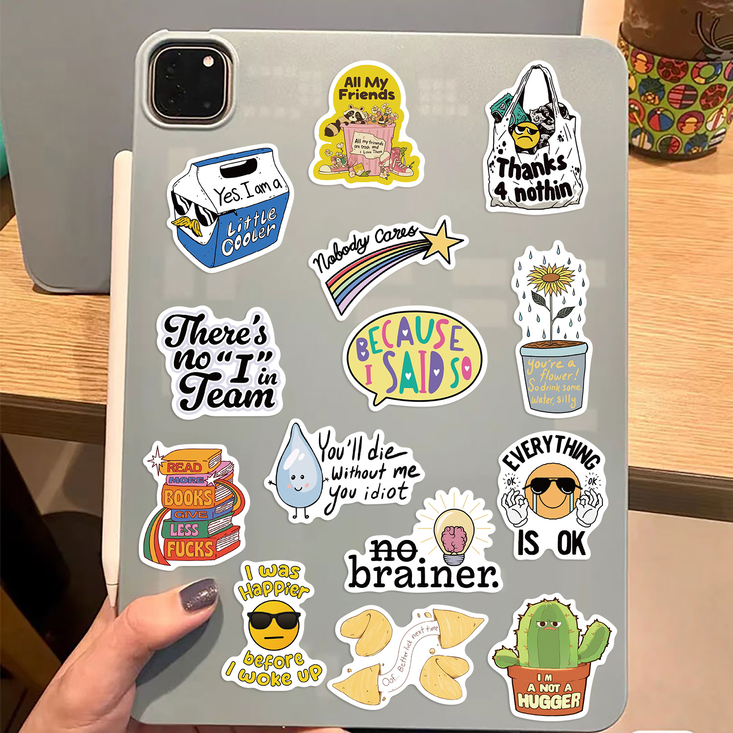 Sarcastic Stickers 50Pcs, Funny Snarky Humorous Quotes Vinyl Decal Stuff, Waterproof Sticker Pack for Adults, Water Bottle