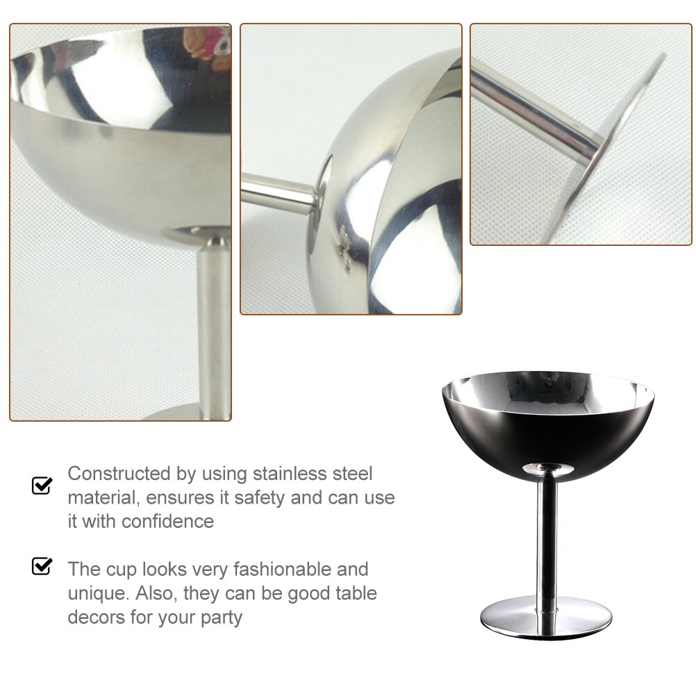 Stainless Steel Cup Milkshake Holder Ice Cream Cup Desserts Holder Party Cup