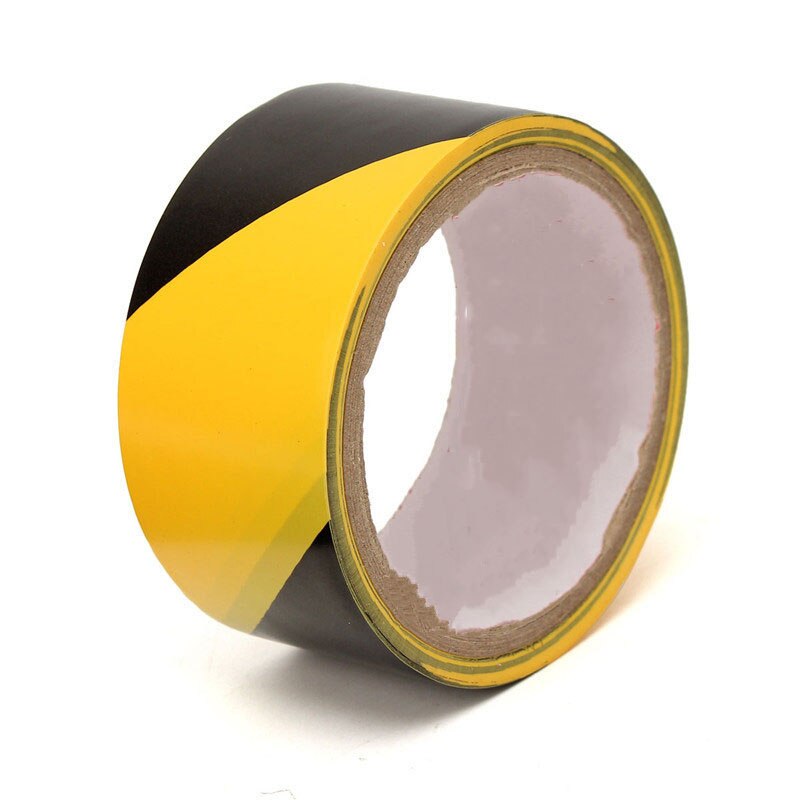 Duurzame 45mm Zwart en Geel Zelfklevende Alarmlichten Veiligheid Tape Markering Veiligheid Zachte PVC Tape