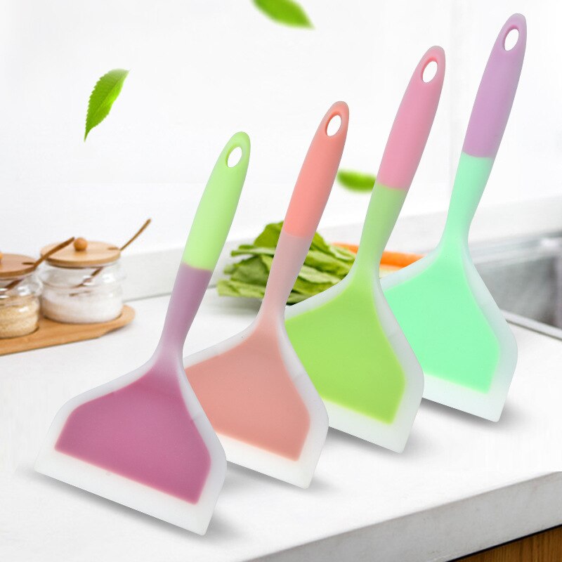 Silicone Kitchen Ware Cooking Utensils Spatula Beef Meat Egg Kitchen Scraper Wide Pizza Cooking Tools Shovel Non-stick Spatula