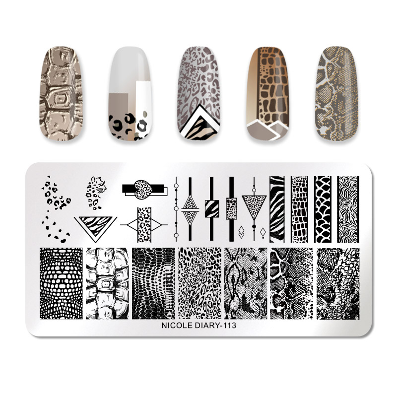 NICOLE DAGBOEK Halloween Serie Nail Stempelen Platen Rose Bloemen Nail Art DIY Nail Image Plate Printing Stencil Accessoires Tool: ND-113