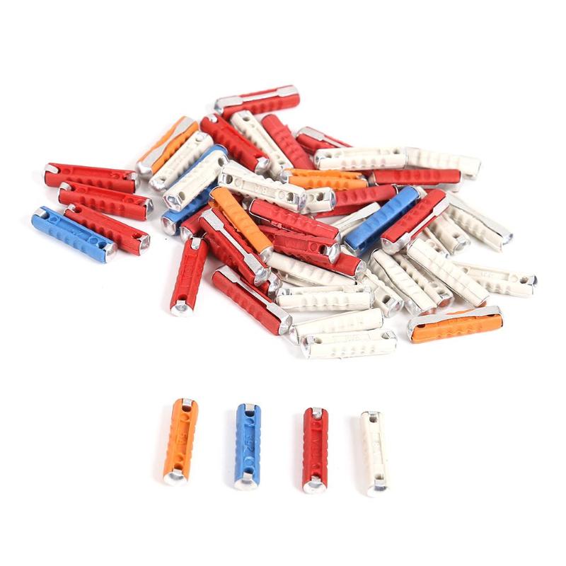 50 stks/set EU Continental Klassieke Auto Zekering Kit Plastic + Zink Torpedo Auto Zekering met Voldoende Duurzaamheid en Ruggednes