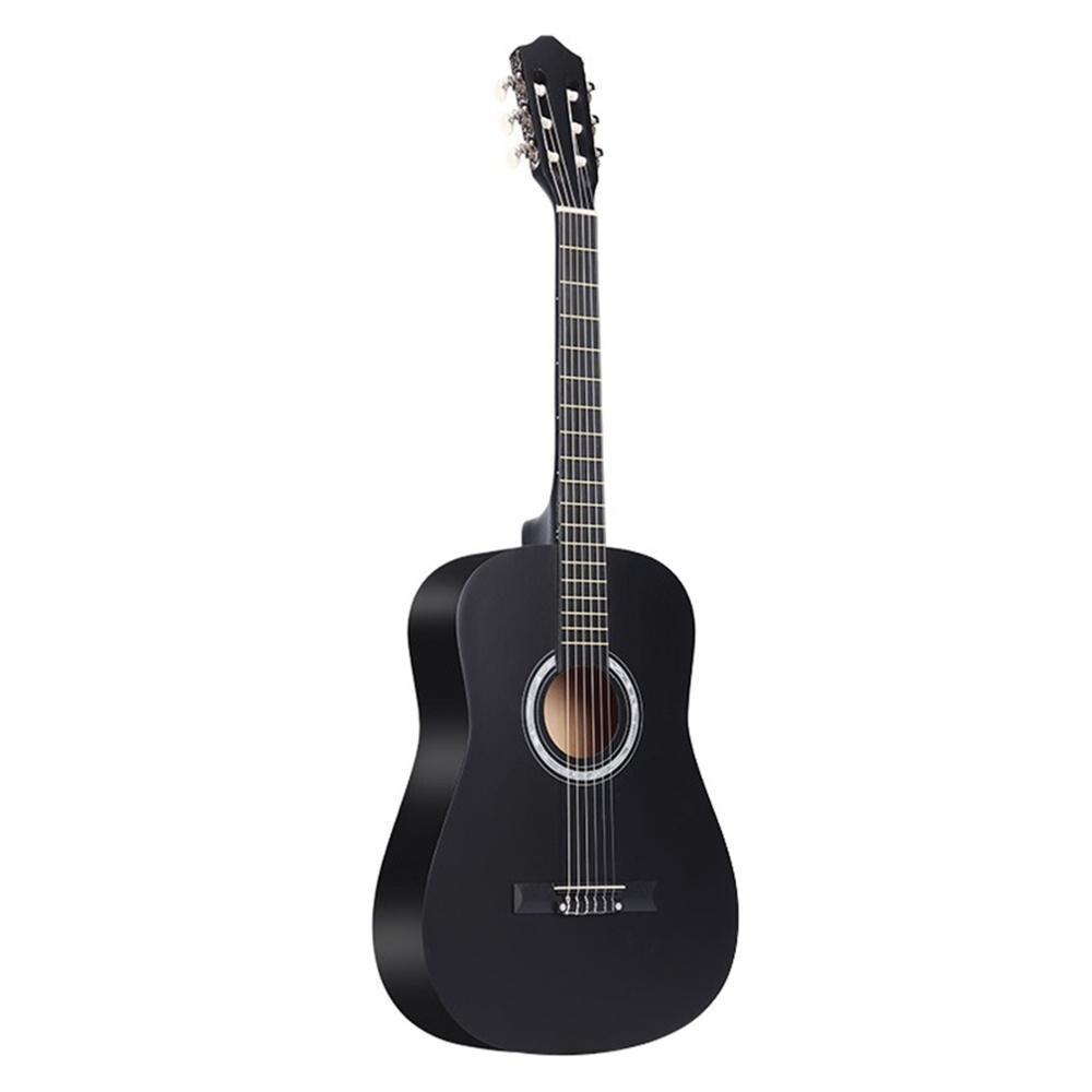 38'' Classic Acoustic Guitar 38 inches 6 Strings Acoustic Guitar Wooden Guitar for Students Beginners (Wood): Classic Guitar Black