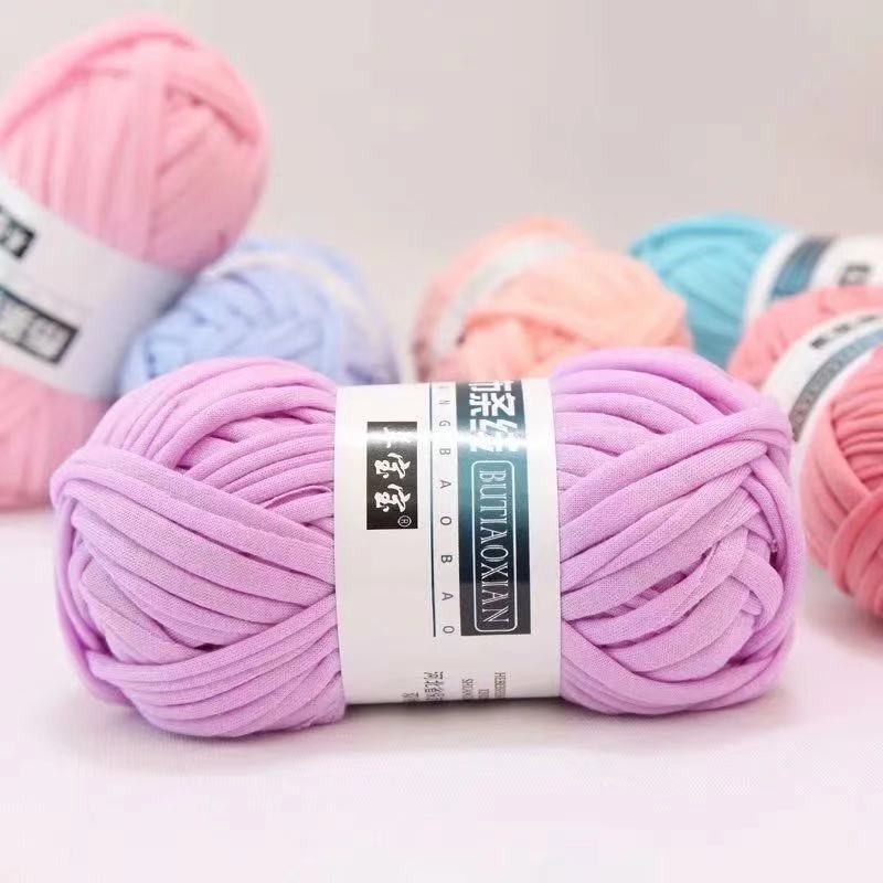 100g Dik Garen Super Zacht Gekleurde Doek Stof Strip Garen Voor Hand Breien Geweven Tas Tapijt Mand DIY handgebreid Materiaal