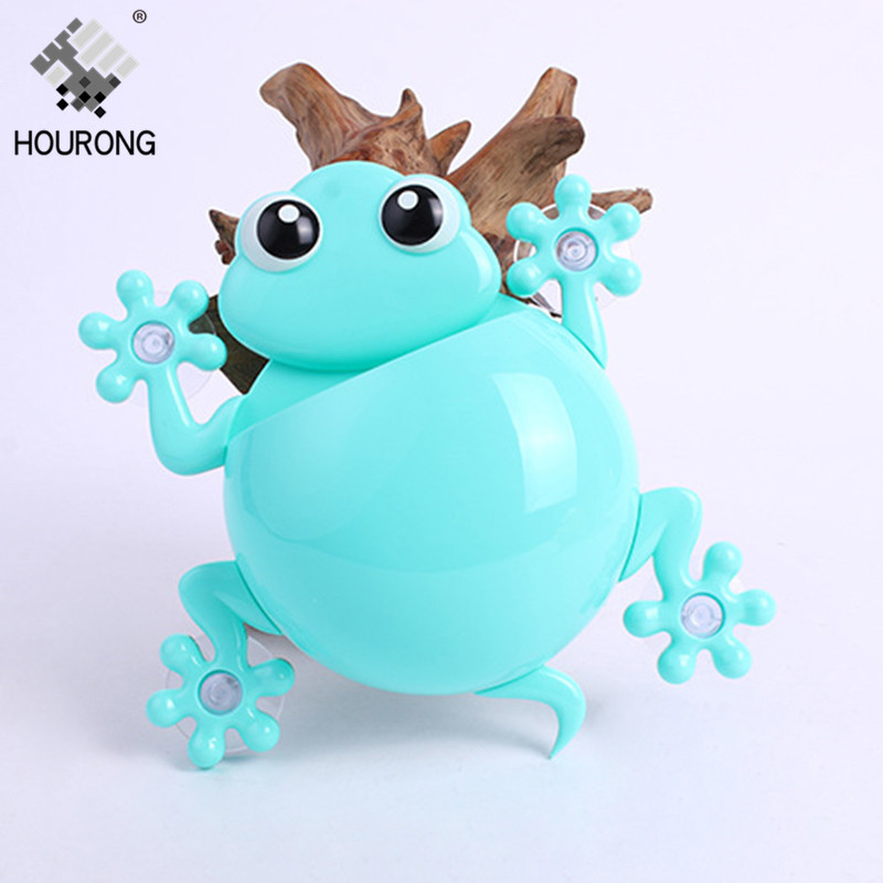 Porte-brosse à dents Gecko Animal de dessin animé, support ventouse porte-dentifrice organisateur pour enfants accessoires de salle de bains: blue
