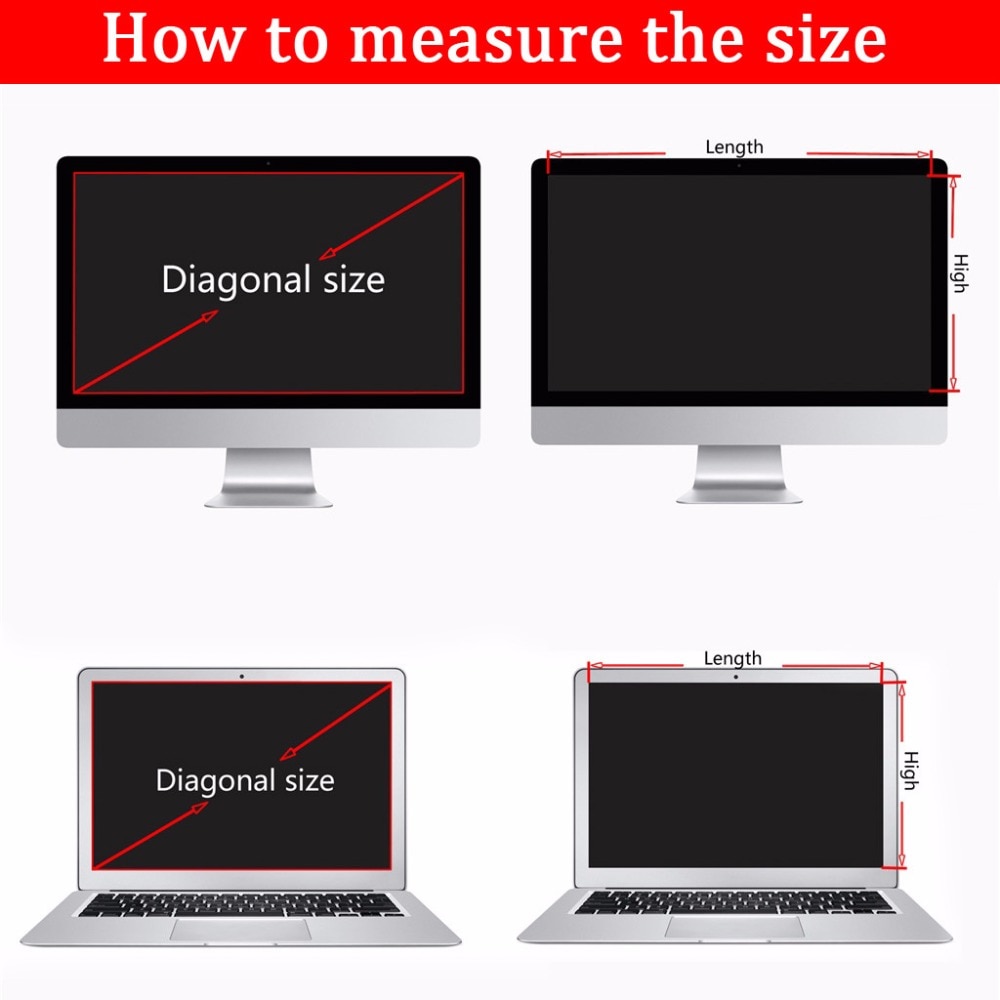 Película protectora de pantalla LCD antideslumbrante, filtro de privacidad de 24 pulgadas (531mm x 298mm) para monitores de ordenador portátil y PC, pantalla panorámica 16:9