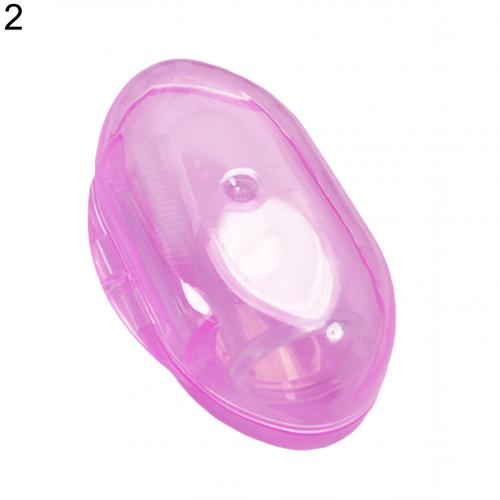 Super Soft Silicone Infant Toddler Baby Finger Toothbrush Teether Gum Massager: Pink