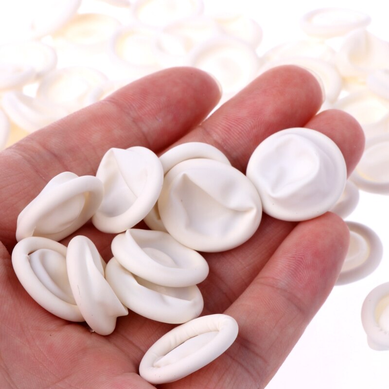 100pcs Disposable Latex Rubber Finger Cots Sets Fingertips Protector Gloves T8NC