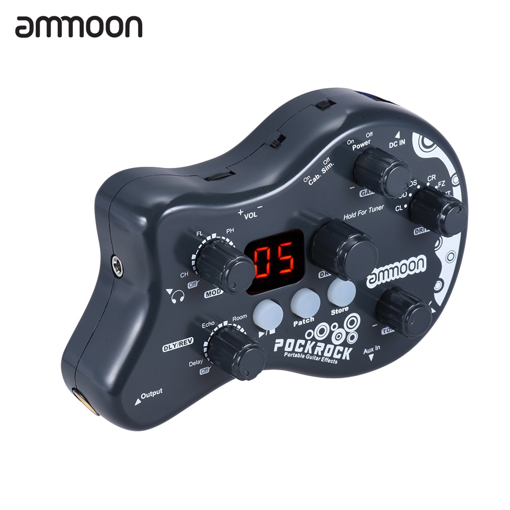 Ammoon PockRock Tragbare Gitarre Multi-effekte Prozessor Wirkung Pedal 15 Wirkung 40 Trommel Rhythmen stimmen Funktion gitarre Pedal