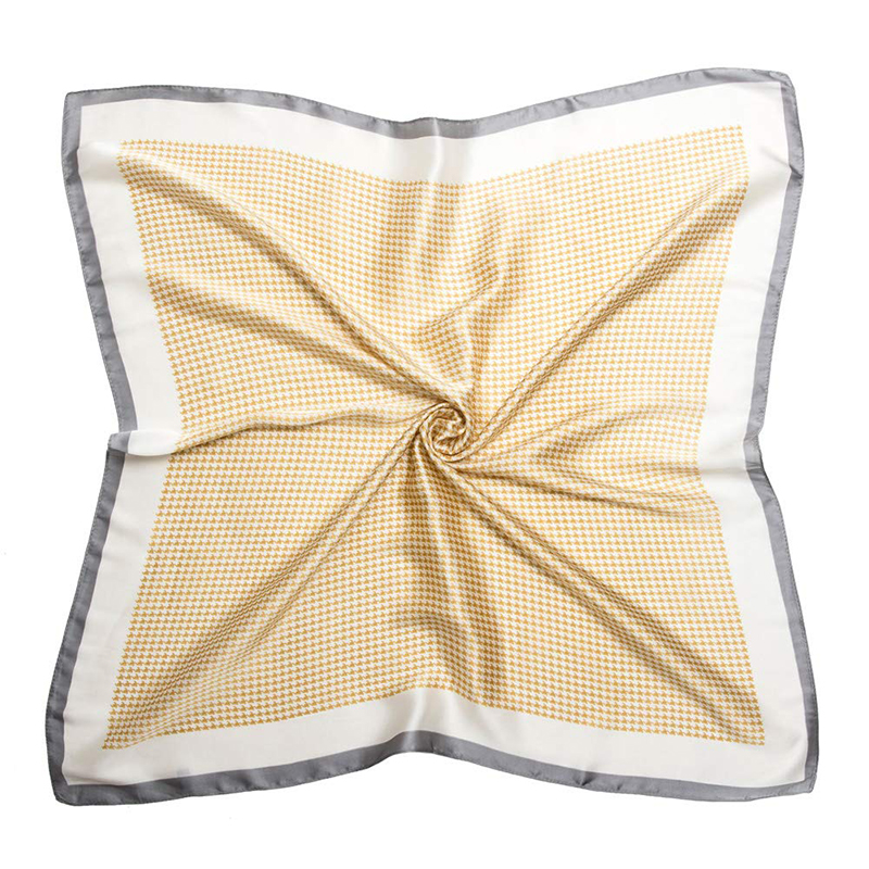 Luxe Sjaal Vrouwen 70*70Cm Satijn Zijde Gevoel Vierkant Haar Wikkelen Foulard Satijnen Sjaal Big Size Hoofd Bandana hijab Zakdoek: Bruin