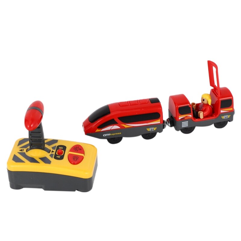 Mini Rc Auto Afstandsbediening Rc Elektrische Kleine Trein Speelgoed Set Kleine Treinen Speelgoed Aangesloten Met Houten Spoorlijn Interessante speelgoed