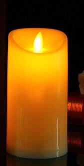 AAA Batterie Enthalten, flammenlose LED-kerzen Satz, zylindrische Batterie Betrieben Tanzenden Flamme Kerzen, Gelb Hochzeit Kerzen: 15 cm mit Batterie