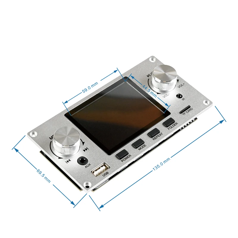 Bluetooth 5.3 2.8 Polegada tft cor lcd lossless mp3 placa decodificadora áudio estéreo flac wav ape decodificação usb tf para amplificador carro