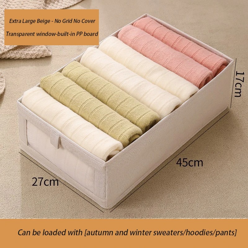 Caja de almacenamiento piezas pantalones, organizador de ropa, armarios y cajones, cajas plegables de tela para dormitorio, organización del hogar, 1 unidad: plum