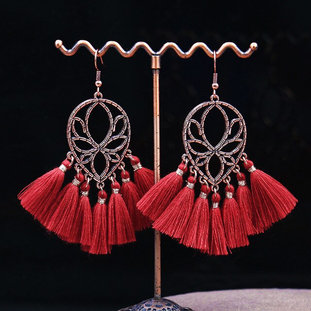 Moda artystyczna długie kolczyki Tassel osobowość Retro spadek kolczyki wykwintne biżuteria z koralików jako prezent dla kobiet Dropshipping: 14