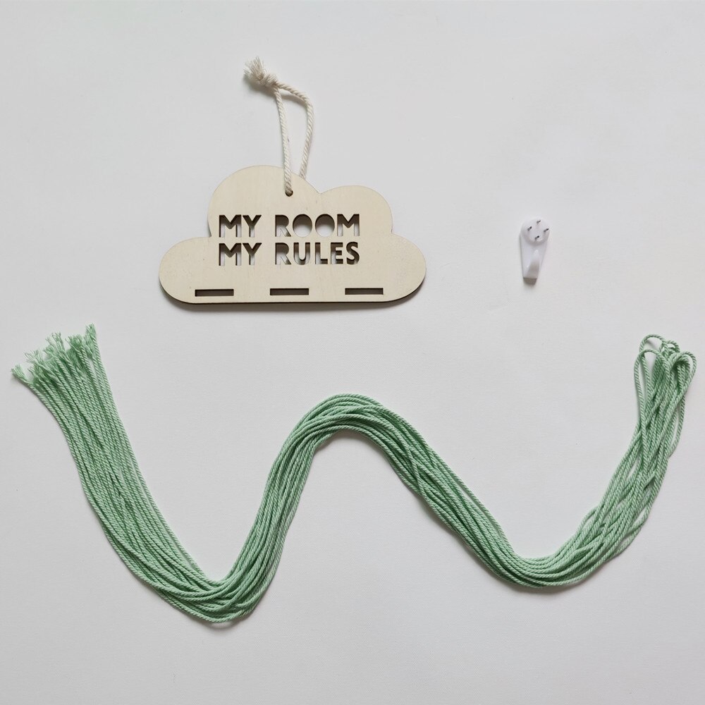 Organizador de horquillas de nube de madera para niña, soporte de pinzas para el pelo de bebé, almacenamiento de fotos de joyería, colgante para habitación de niños, adornos de pared: D