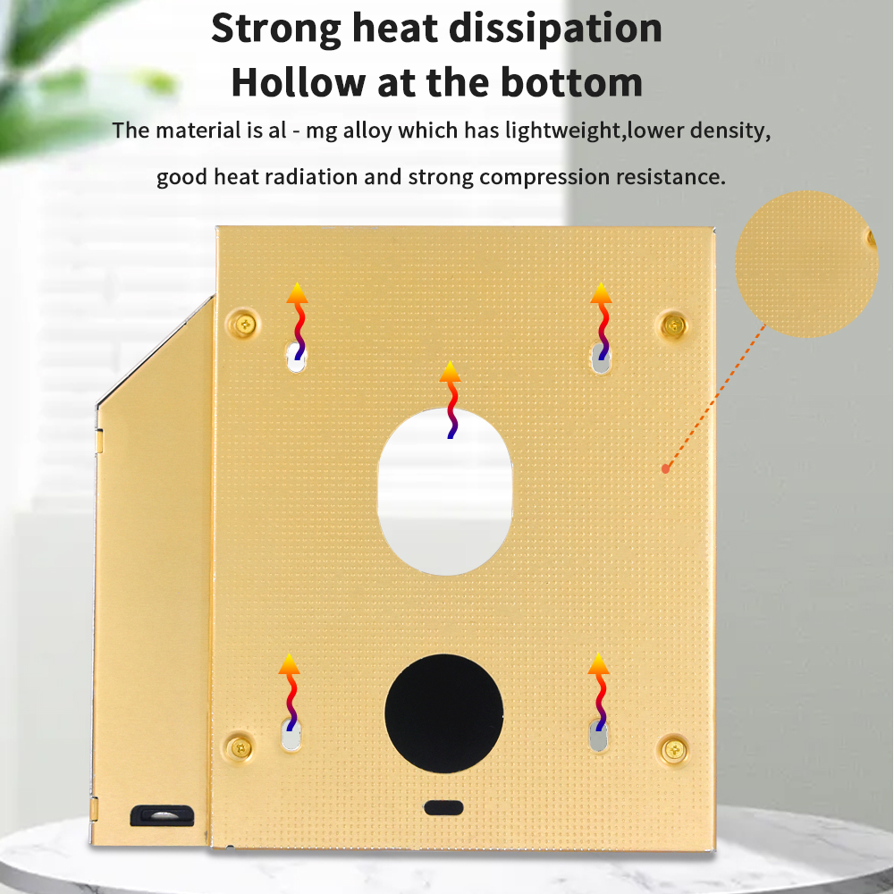 Tishric Hdd Caddy 9.5Mm/12.7Mm Voor 2.5 "Ssd Hdd Case Optibay Universele Aluminium Sata 3.0 Harde schijf Behuizing Adapter Voor Laptop