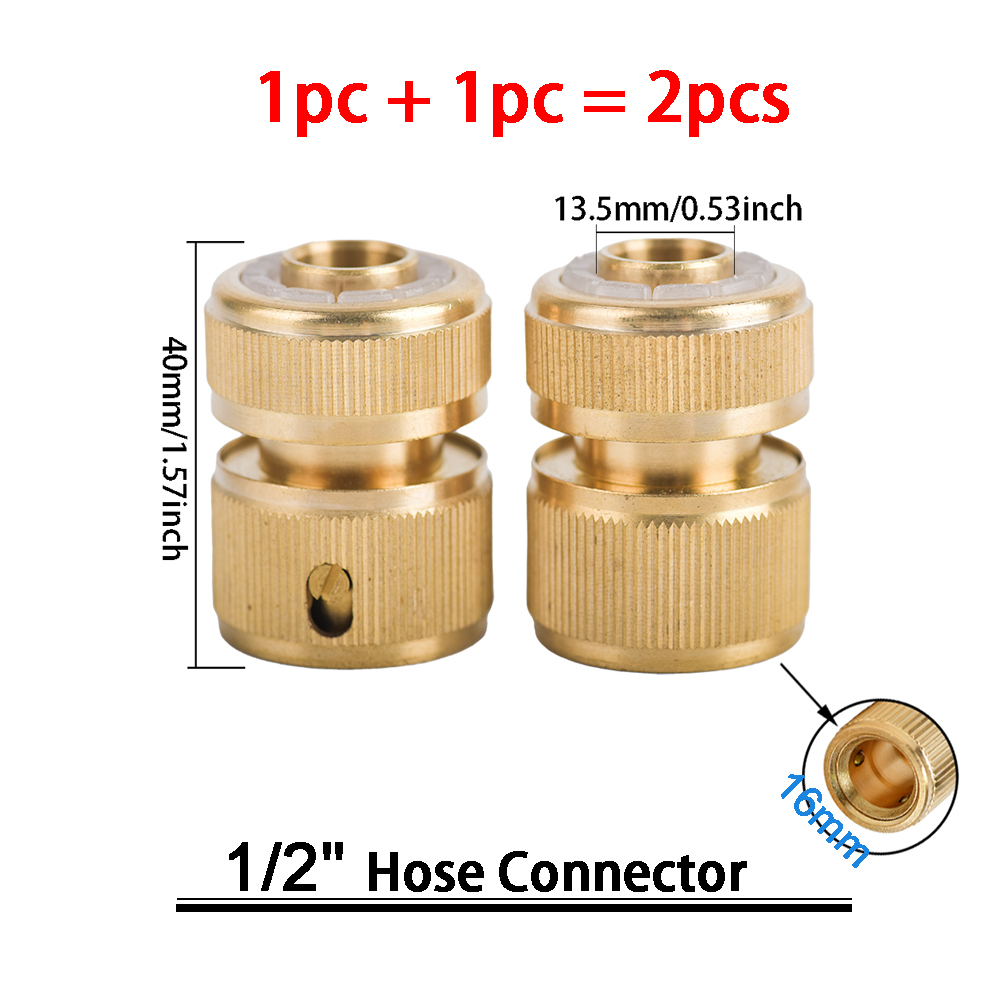 1Sets Garden Hose Quick Connect Water Hose Fitting, 3/4 Inch 1/2 Inch Brass BSP Female And Male Connector: plum